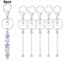 4/6pcs Blank Beading Rods, Assorted Alloy Lobster Clasp Keychains, Suitable For DIY Keychain, Bag Pendant, Beaded Jewelry, Craft Gift Making For Family And Friends (4 Color Options) - Medium 8 Beaded Buckle - View 8