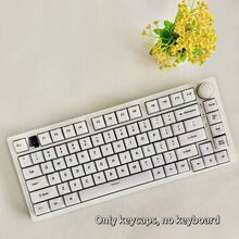 【不透明果冻白雕刻键帽】130+ PBT材质雕刻OEM高度全套键帽，DIY定制机械键盘键帽，兼容Cherry/Gateron MX轴，60%配列（61/64/68/75/84/87/98/104/108键），不透明雕刻，果冻白，PBT材质，永不油腻 - 查看 1