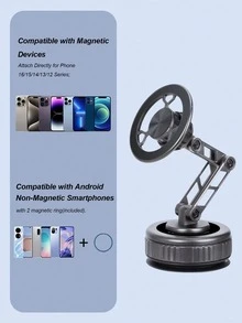 360°可调节折叠磁吸手机支架 - 强力吸盘车载手机支架，适用于仪表盘和挡风玻璃，兼容及所有智能手机，磁吸式车载导航支架 - 折疊磁吸支架 - 查看 8