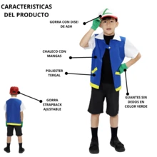 LA CASA ENCANTADA Ash Ketchum Anime Costume For Kids - Blue - View 3