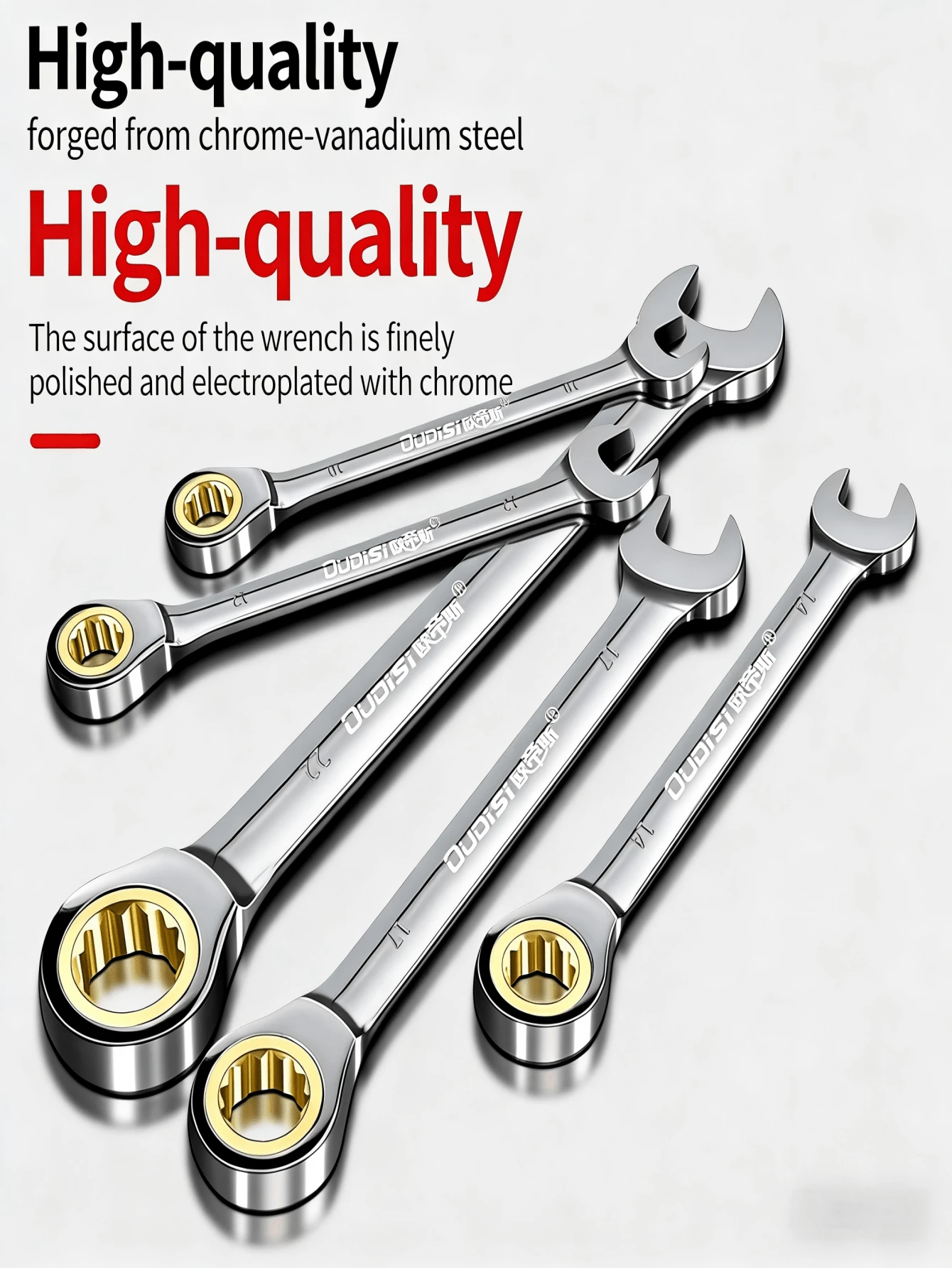 Chrome Vanadium Steel Combination Ratchet Wrench Set - Dual-Function, Quick Release, Open-End & Box-End Spanner Tools For Home & Automotive Repair