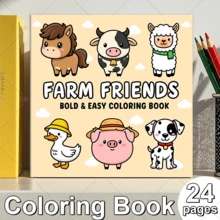 GDTME 24 Page Non Thick Colored Paper Simple Coloring Book For "Kawaii Animals", Tiger, Kitten, Squirrel, Hamster Coloring Book Simple Coloring Page, Super Cute And Comfortable Space Design, Release Emotions, Relieve Anxiety, Ideal Gift For Boys, Girls, Teenagers, Festivals And Special Occasions, Office Supplies, School Supplies - TL-478 - View 1