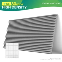 OSITE SKY 1/2 包吸音泡沫楔形垫 - 120x60x5 厘米 | 高密度大尺寸吸音处理板 | 适用于家庭办公室、音乐工作室、广播工作室（黑色/白色/灰色） - 灰色 - 查看 10