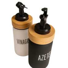 5 Piece Cruet Set With Bamboo Stand Doha Salt And Pepper Shaker - 黑與白 - 查看 4