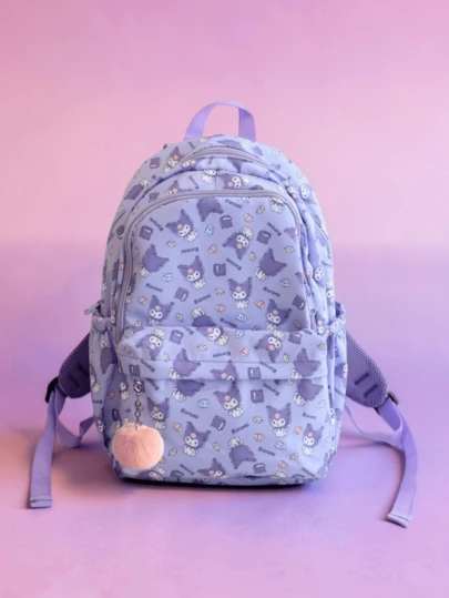 SANRIO 1 chiếc / / / Ba lô nylon in hình hoạt hình nhẹ, dung tích lớn, có khóa kéo, kiểu dáng dễ thương, thích hợp cho đi học và du lịch, quà tặng cho đi học và du lịch.