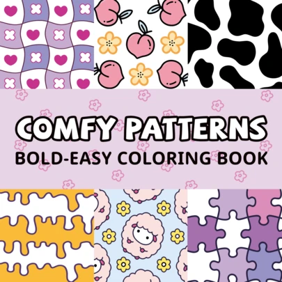 舒适的图案，简单易用的涂色书，内页包含各种舒适可爱的图案线条画，设计简单易用，是缓解压力、放松身心的优质选择。