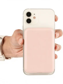 Magnetic Protective Case For IPhone - TPU Soft Anti-Drop Protective Cover, Compatible With MagSafe | Matte Texture And Secure Closure Design (Battery Not Included) - Pink - View 3