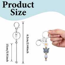4/6pcs Blank Beading Rods, Assorted Alloy Lobster Clasp Keychains, Suitable For DIY Keychain, Bag Pendant, Beaded Jewelry, Craft Gift Making For Family And Friends (4 Color Options) - Medium 8 Beaded Buckle - View 2