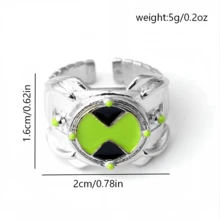 女性动漫周边地球黑客变身戒指，创意宅男戒指 - 白金 - 查看 6