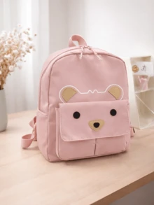 1 Ba lô hình mặt gấu Kawaii dễ thương cho bé gái và bé trai, ba lô nhỏ hoạt hình ngộ nghĩnh có túi nắp phía trước, cặp sách nhẹ nhàng thích hợp cho du lịch, sử dụng hàng ngày và mua sắm. - Nhiều màu - Xem 12