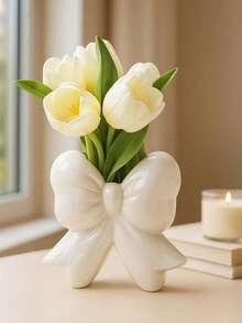 1 st vas med rosett, glansig rosett, lämplig för vardagsrum, balkong eller trädgårdsbord, heminredning - Multifärgad - Visa 3