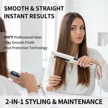 SOKANY 3-In-1 Multifunctional Ceramic Hair Straightener, Dry & Wet Use, Curling & Straightening, Temperature Adjustable Up To 950°C, LED Display, 360° Rotatable, Suitable For Home And Salon Use - EU F Type Plug(220-240V) - View 2