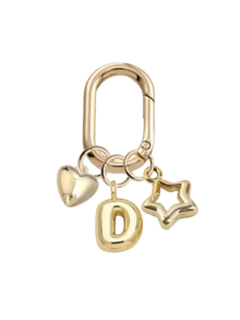Gold Bubble Letter A-Z Keychains For Women, Cute Letter Accessories With Heart And Hollow Star Pendant, Shiny Metal Letter Keychains, Personalized Bag Decoration, Handbag Backpack Wallet Charm, Car Key Chain Decor. Suitable For Daily Use. - Multicolor - View 21