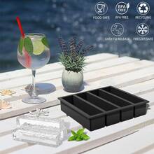 1 pieza Molde de cubitos de hielo de 4 pulgadas de largo, bandeja de molde de mantequilla de material de silicona, DIY, molde de cubitos de hielo de silicona, bolas de cubitos de hielo de silicona interesantes, cocina, hogar, bandeja de cubitos de hielo, accesorios de bar - Multicolor - Ver 4
