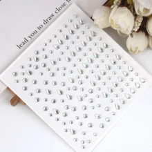 3pcs Colorful Shiny Stickers, Random Styles, Rhinestone Stickers For Scrapbooking, Decorative Stars, Moons, Gems - Multicolor - View 5