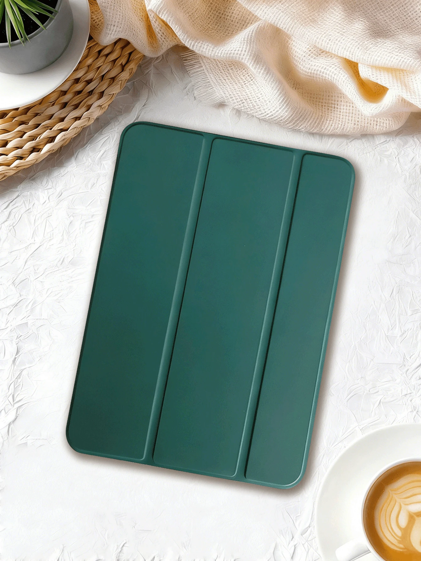 Funda protectora para tableta compatible con tabletas Galaxy/iPad/Redmi Pad SE/Pad, anti-caída, ultrafina, soporte inteligente, activación/suspensión automática - Verde oscuro, compatible con Apple iPad Mini 4/5/6 (9.7/10.2/10.5 pulgadas), Air 4/5/6 (10a generación, 10.9 pulgadas), Pro 11 pulgadas, Air 11 (M2), Air 13 y Pro 11 (M4) - Verde Oscuro - Ver 1