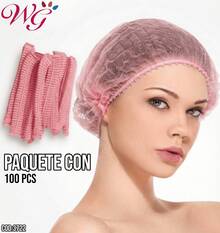 Disposable Pleated Cap 100 Pcs - Pink - View 8