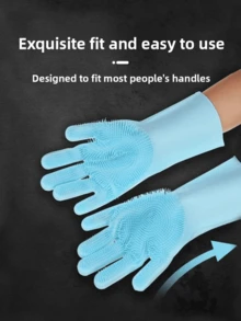 1 chiếc găng tay chăm sóc thú cưng - Găng tay silicon chịu nhiệt với răng lược mật độ cao, thiết kế năm ngón cải tiến để tắm và mát xa cho chó và mèo. - Xem 5