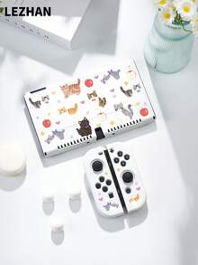 1 pieza Funda protectora con diseño de gato de dibujos animados lindos para Nintendo Switch2 (2025), aplicable a Switch2, Switch NS/Switch OLED/Lite, accesorios de Switch, bolsa de almacenamiento, funda protectora de Switch, regalo romántico para jugadores de Switch - Multicolor - Ver 24