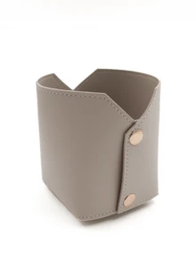 1pc Square Leather Pen Holder, Creative Detachable Stationery Pen Box, Home/Office Makeup Brush Pencil Organizer, Student Desk Pen Pot With Ruler, DIY Pen Holder - Leather Square Pen Holder - View 11