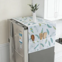 1 chiếc khăn phủ chống bụi cho tủ lạnh, túi đựng đồ trong tủ lạnh và lò vi sóng, chất liệu vải, chống thấm nước và chống bụi, phù hợp với tủ lạnh một cửa hoặc hai cửa. - Xem 2