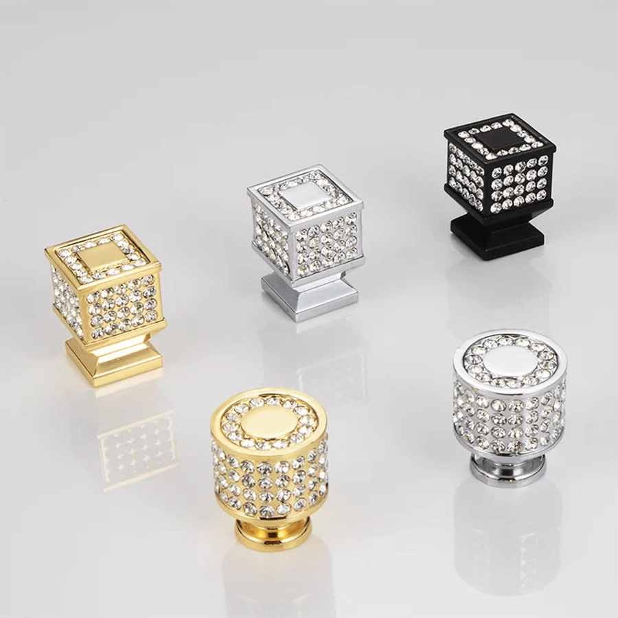 4pcs Luxury Crystal Rhinestone Cabinet Knobs And Pulls, High Quality ABS Material Suitable For Drawers, Wardrobe Doors, Kitchen, Shoe Cabinet, Vanity Furniture Handles, Nordic Creative Style - Multicolor - View 1