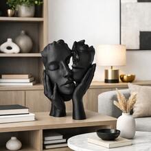 Decorative Sculpture Of Intertwined Faces – Modern Statue For Living Room, Table Or Bookshelf | Minimalist Decor - 1PC - 查看 1