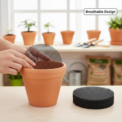50PCS Ceramic Flower Pot Mesh Pad Breathable Let The Soil Leak Out Design For Better Ventilate Plants