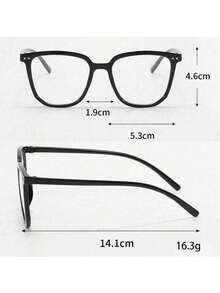 1副男士复古经典方形镜框镶钻时尚透明眼镜 - 無色 - 查看 6