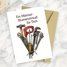 1pc Creative Tool Bouquet Greeting Card Father's Day Card – Retro Design, Ideal Father's Day Present For Handyman Dad, Unique DIY Lover Gift, Vintage Workshop Decor - One Size Fits All - View 5
