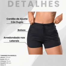 Acqua Bronze Set Of 2 Women's Adjustable Drawstring Shorts With Pockets, Versatile, Sporty, Double Waistband, Simple, Casual - 黑色/瑪薩拉紅 - 查看 2