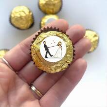 36/180 Pcs Stickers Featuring A Bride And Groom Pulling A Rope, Perfect For Anniversary Celebrations, Wedding Party Favors, Along With Candy And Envelopes - A - View 7