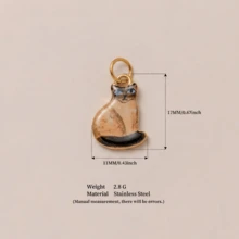 1个彩色猫咪吊坠，卡通乡村风格，珐琅釉工艺，18K镀金PVD涂层，不锈钢材质，防水、防晒、抗氧化，适合DIY制作手链、脚链、项链、身体链等饰品。 - 彩色 - 查看 19