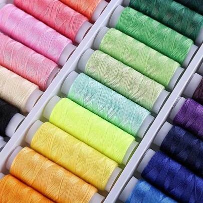 Bộ 50 chỉ may polyester nhiều màu, cuộn chỉ may đa năng dùng cho may tay hoặc máy - Hoàn hảo cho các dự án may vá và thủ công tại nhà, dụng cụ thêu thùa, món quà lý tưởng cho các dịp lễ, màu sắc tươi sáng, đường may mượt mà, dành cho những người đam mê thủ công (Đóng gói ngẫu nhiên)