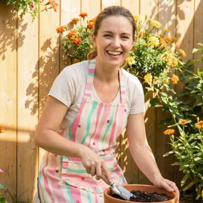 1pc Fashionable Fresh Canvas Apron, Multi-Functional Protective Clothing, Stylish, Breathable, Durable, Women's Apron, Pocket Lace Pattern, Suitable For Home Kitchen Cooking Protection, Birthday Party, Gift For Loved Ones