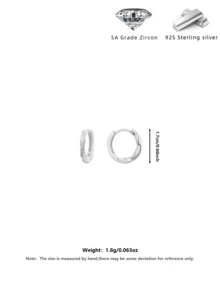 Bông tai hình nhẫn Mobius tối giản bằng bạc Sterling 925 đính đá Cubic Zirconia, dài 1.7cm, thích hợp để đeo khi đi làm. - Nhiều màu - Xem 7