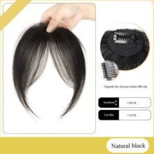 Flequillo recto de clip para mujer, flequillo francés, flequillo de clip para peluca, extensiones de cabello con flequillo invisible natural para uso diario - Multicolor - Ver 4