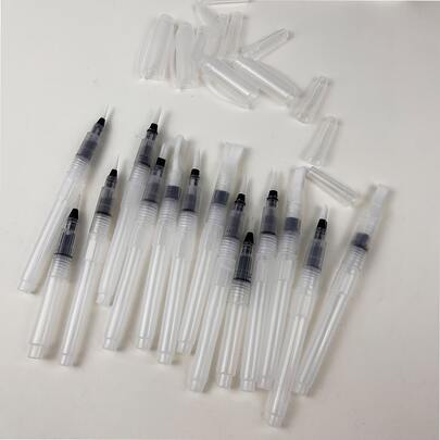 Bộ cọ vẽ màu nước 1/3/6/12 món với lông nylon trắng và chức năng trữ nước, bộ dụng cụ vẽ tranh nghệ thuật, đồ dùng học tập.