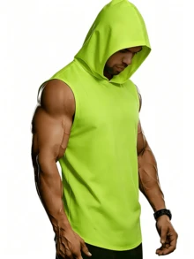 5-Pack, Men's Hooded Sports Vests, Men's Summer Sports Vests, Men's Summer Sports Hoodies, Sleeveless Hoodies, Suitable For Gym Workouts, Ball Sports, Outdoor Leisure, Hiking, Polyester Mesh, Breathable And Sweat-Proof, Men's Cool Vests, Multiple Colors Available, High Quality. - 多色2 - 查看 5
