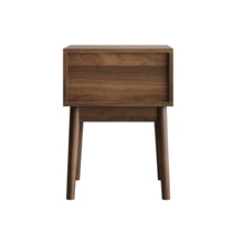 Mid-Century Modern Walnut Nightstand, Bedroom Bedside Table, Nightstand With Metal Handles, 40 X 40 X 55 Cm, 2 Pieces - Rust Brown - View 8