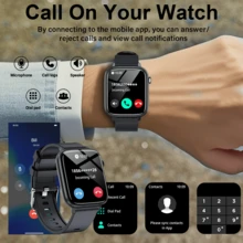 LAXASFIT Waterproof Smart Watch With Wireless Calling Function. 1.83" Display, Multiple Sports Modes, Call & Message Notifications, AI Voice Control, Sleep & Music Monitoring, Remote Camera, Alarm, Calculator, USB Rechargeable Lithium Polymer Battery, 240p Resolution, 230mAh Battery, Ideal Gift For Family And Friends. - View 3