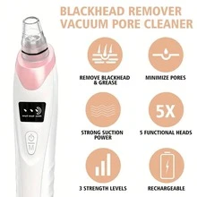 电动黑头仪，面部毛孔清洁器，粉刺导出器，可充电式粉刺仪 - 毛孔清洁工具 - 3档吸力，5个吸头，男女通用，适合日常肌肤清洁，情人节礼物 - 电动黑头吸尘器，深层毛孔清洁，面部护肤工具，家庭礼物 - 粉紅色 - 查看 6