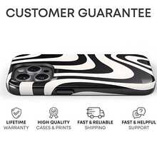 Y2K / Dopamine Style Black Wavy Pattern Phone Case - Compatible With IPhone 17, 16, 15, 14, 13, 12, 11 Pro Max, Galaxy S25, S24 Ultra, And Other Models - Black - View 2