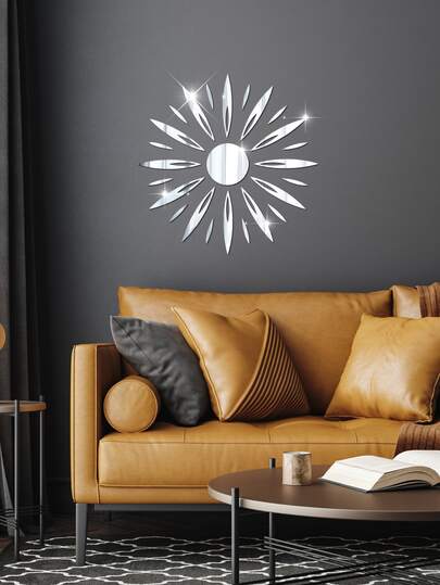 26 Piece Set Of Patterned Mirror Wall Stickers, 3D Full Mirror Art DIY Home Decoration Acrylic Mirror Wall Panel Plastic Mirror, Suitable For Living Room, Bedroom, Sofa, TV Background Wall Decoration, Simple Home Decoration, Modern Stickers, Gifts, Living Room Decoration, Bedroom Revitalization, Kitchen Creativity, Bathroom Decoration