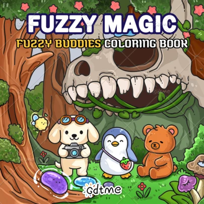 毛绒魔法毛绒伙伴涂色书，适合成人和青少年，图画书，超可爱设计，温馨舒适的放松空间（温馨空间涂色）。涂色书可以释放情绪，缓解焦虑 | 节日和特殊场合的理想礼物，适合男孩女孩、青少年儿童的玩具，涂鸦绘画