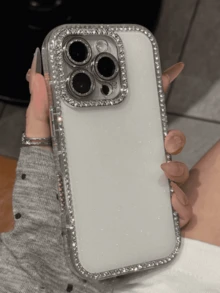 Ốp lưng điện thoại mềm trong suốt, lấp lánh kim cương gradient sang trọng cho iPhone 17 Pro Max, 17 Pro, 17, 16, 15, 14, 13 Pro Max, chống sốc và bảo vệ. - trắng - Xem 3