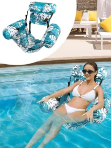 Hamaca inflable para piscina: Una silla de ocio estampada para adultos - Perfecta para vacaciones, fiestas y relajación. Esta hamaca para exteriores es un elemento esencial para la playa y la piscina, ideal para fotos, juegos acuáticos, relajarse y entretenimiento. ¡Un verdadero imprescindible para la playa! - flotador inflable - Ver 10