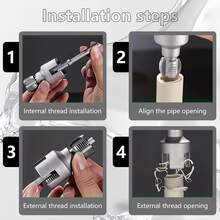 6pcs Multi-Function Threaded Pipe Cutter Set | Suitable For 1/2", 3/4", 1" PVC/Plastic Pipes, Integrated Internal & External Threaded Tool, Compatible With Drill Pipe Threaded Cutter Set, Ideal Christmas Gift For Father And Son - 6pcs Set - View 6