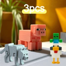 Minecraft Anime Character Series Creeper, Ender Dragon, Steve, Iron Golem Decorative Toys - Multicolor - View 2