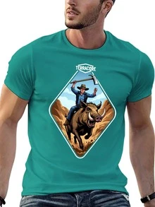 TERRACORE Men's T-Shirt: Soft Cotton Adventure Graphic Tee, Comfortable Summer Top - 綠色 - 查看 1